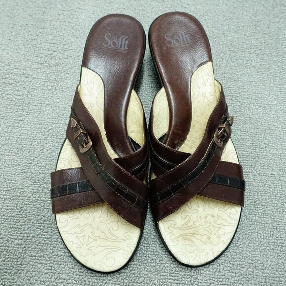 Sofft Cushion 11M uppers leather Comfort Strappy Sandal shoes - Picture 3 of 5